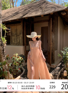 天鹅er 【梨花落雨】气质公主长款小众甜美连衣裙E25Q10589