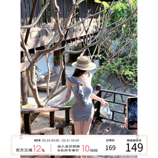 纯欲包臀裙设计感裙子 斜肩连衣裙女2026早春新款 项天鹅er 法式