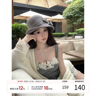 抹胸a字裙纯欲裙子 新款 项天鹅er 蕾丝拼接吊带连衣裙女2025秋季