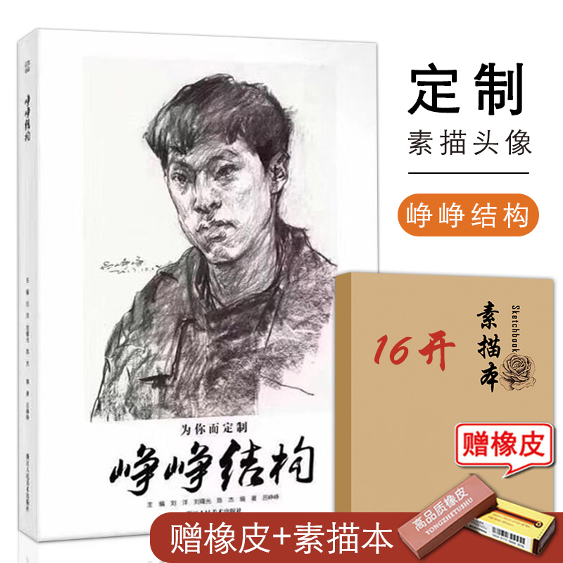 【满2件减2元】2018素描头像峥峥结构吕峥峥照片临摹刘洋陈杰结构到光影照片对应局部头部结构人物头像五官解析头像入门教程