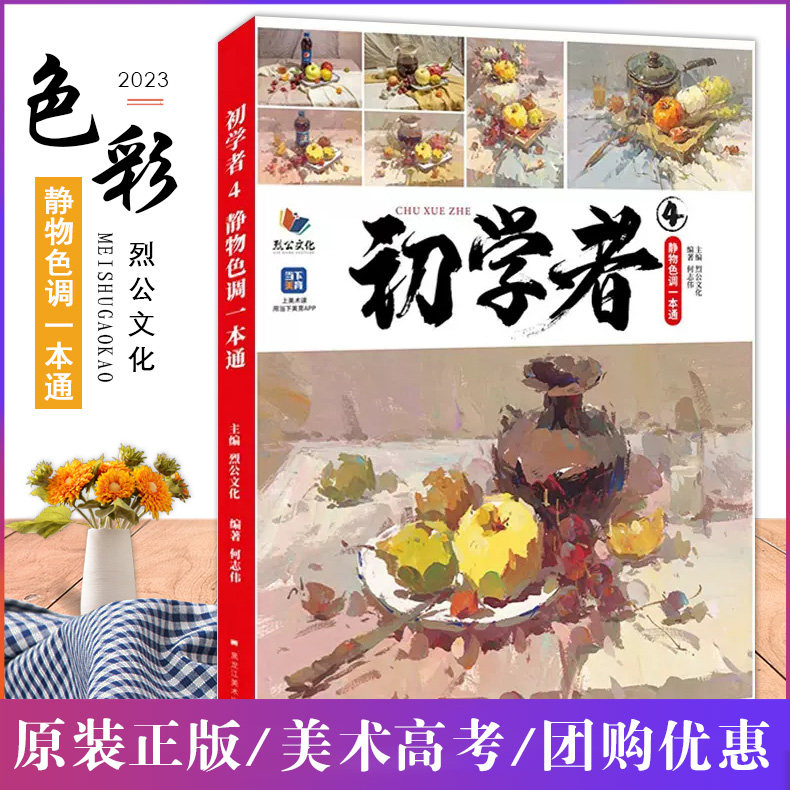初学者4静物色调一本通 2023烈公文化何志伟色彩基础单体衬布练习色稿