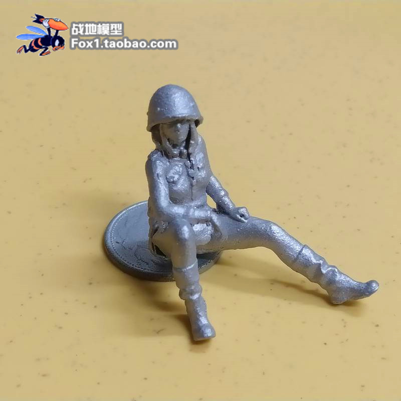 全金属小摆件模型手办中国解放军兵人苏军女兵1/64导弹射手工艺品