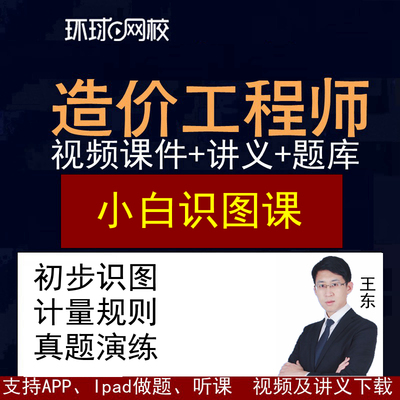 环球网校2025年一级造价工程师网课课件视频课程小白识图课王东