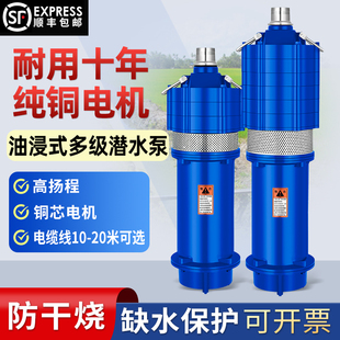 叶轮潜水泵高扬程大流量两相电灌溉220v农用二相抽水泵家用深水泵