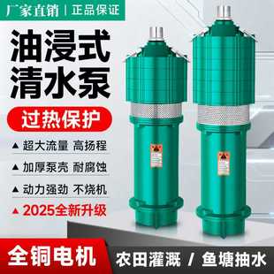 潜水泵三相电农村深井高压抽水泵高扬程大流量220v纯铜灌溉抽水