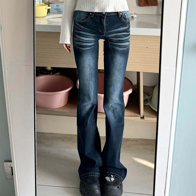 辣妹港风复古微喇牛仔裤女秋冬低腰修身显瘦百搭辣妹喇叭裤子ins,女装/女士精品,牛仔裤,淘宝优惠券,粉丝福利购,淘宝优惠卷