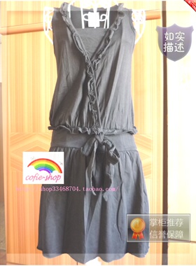 cofie_shop夏装新款韩版服饰黑色纯情连衣裙huixing