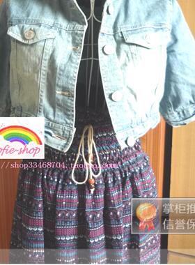 cofie_shop【秋冬新款】韩版女装浅蓝个性翻领务分袖牛仔外套