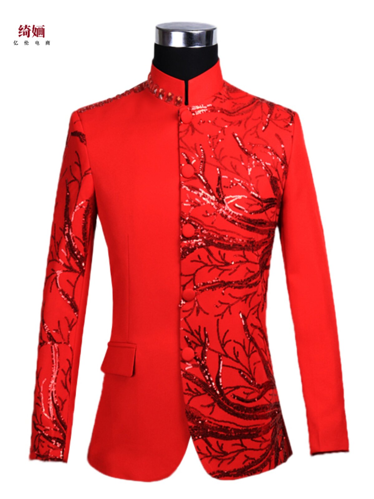 BRIDEGROOM WEDDING DRESS SHOW WO CLOTHING PERFORMANCE CLOTHING MENS TUNIC SUIT SINGER CHINESE STYLE EMCEE HOST TUNIC SUIT
