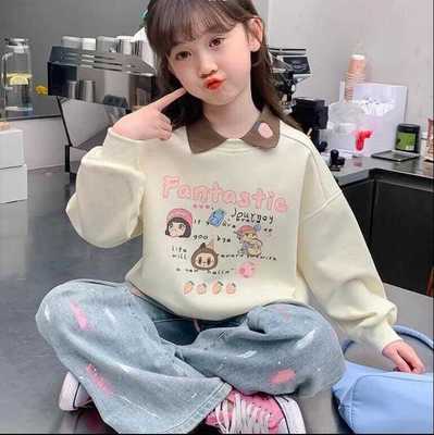 翻领卫衣春秋精棉梳长袖上衣洋气