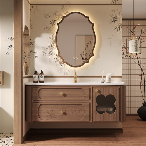 宋氏美学中古风橡木浴室柜组合