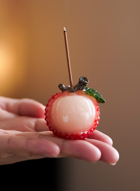 大吉大荔香插客厅茶桌香薰炉创意有趣荔枝茶玩茶宠摆件点香插香座