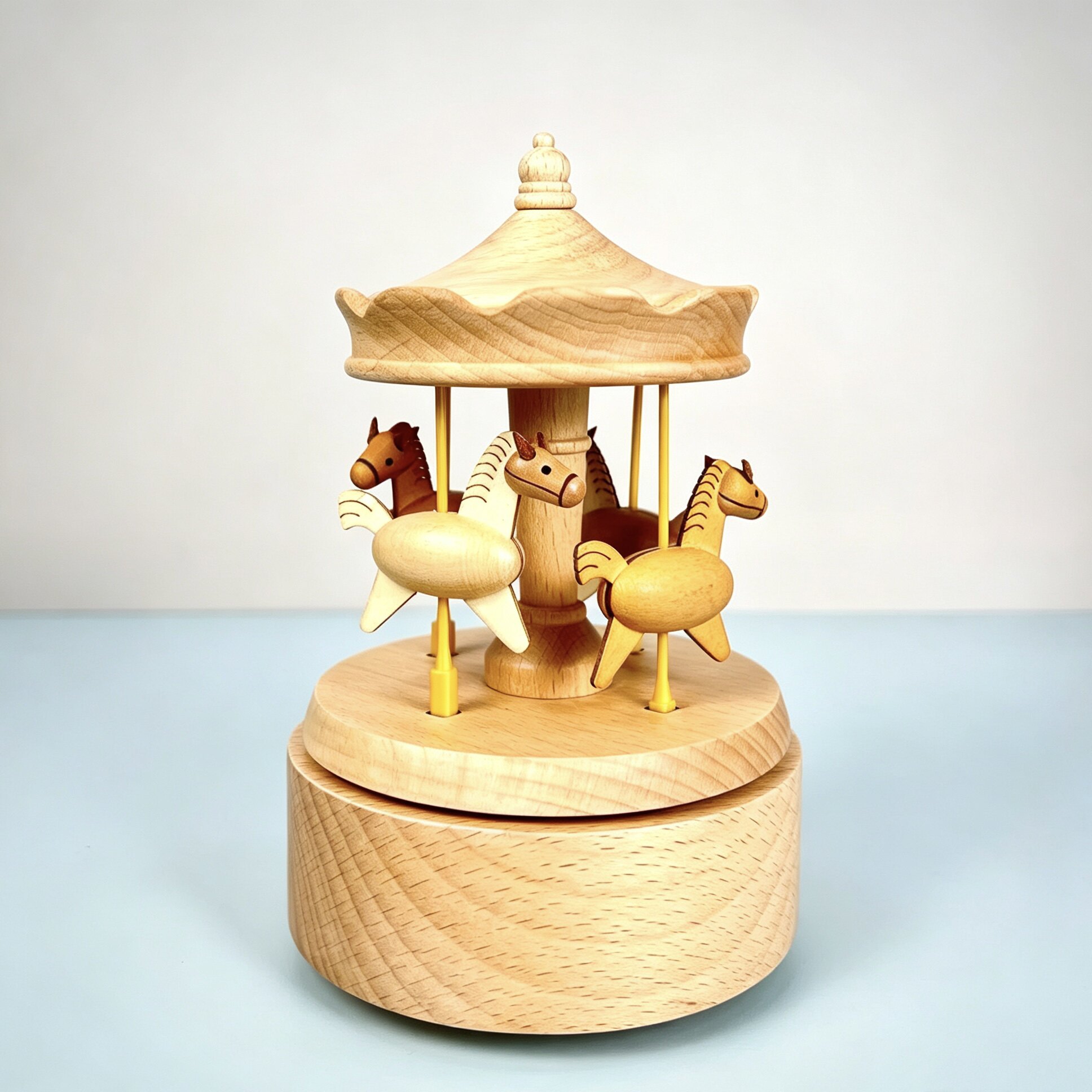 电动升降旋转木马音乐盒生日礼物