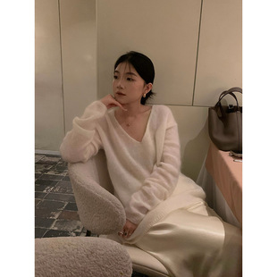 新款 XXGN秋冬季 慵懒宽松马海毛毛衣W2307女士