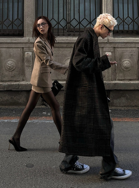 ROLLING MONEY 定制澳洲羊毛呢子大衣男女廓形中长款垫肩外套风衣