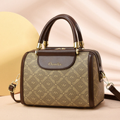 女包新款 潮波士顿包印花枕头包百搭单肩撞色手提包 2024秋冬时尚