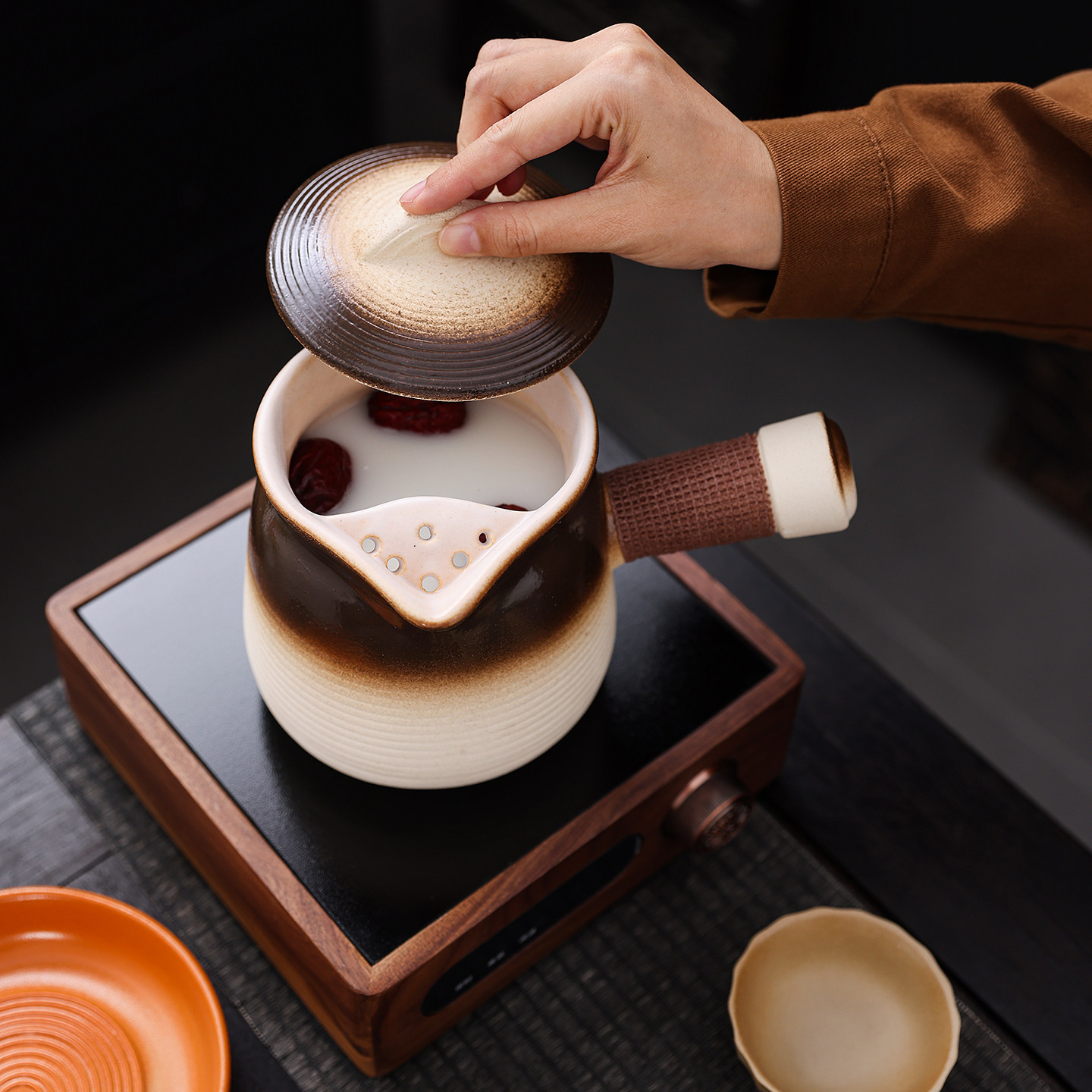 罐罐烤奶罐陶罐可明火干烧茶壶围炉煮茶专用煮茶器明火干烧奶茶壶
