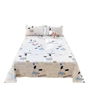 可爱儿童纯棉床单单件100全棉学生宿舍单人被单1.5米枕套三件套