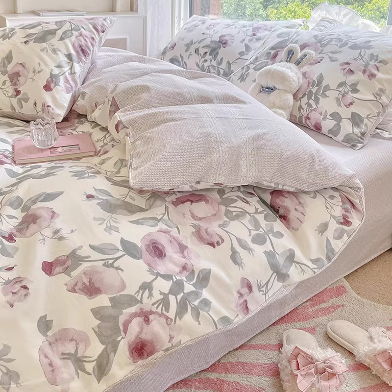 小碎花纯棉被套单件150x200单人100全棉被单田园床单被罩200x230