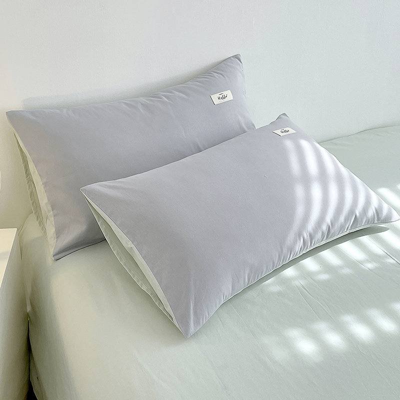 纯棉色织水洗棉枕套一对装全棉枕头套枕芯内胆套夏季48cmx74cm