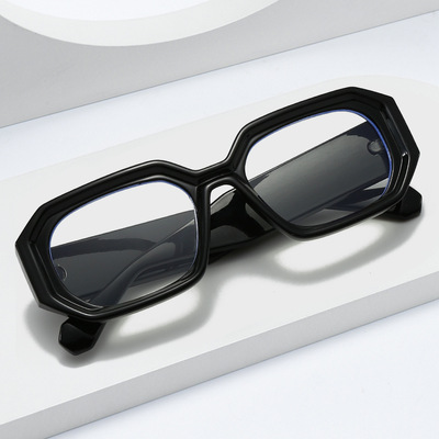 日系厚边粗框潮流平光镜男女