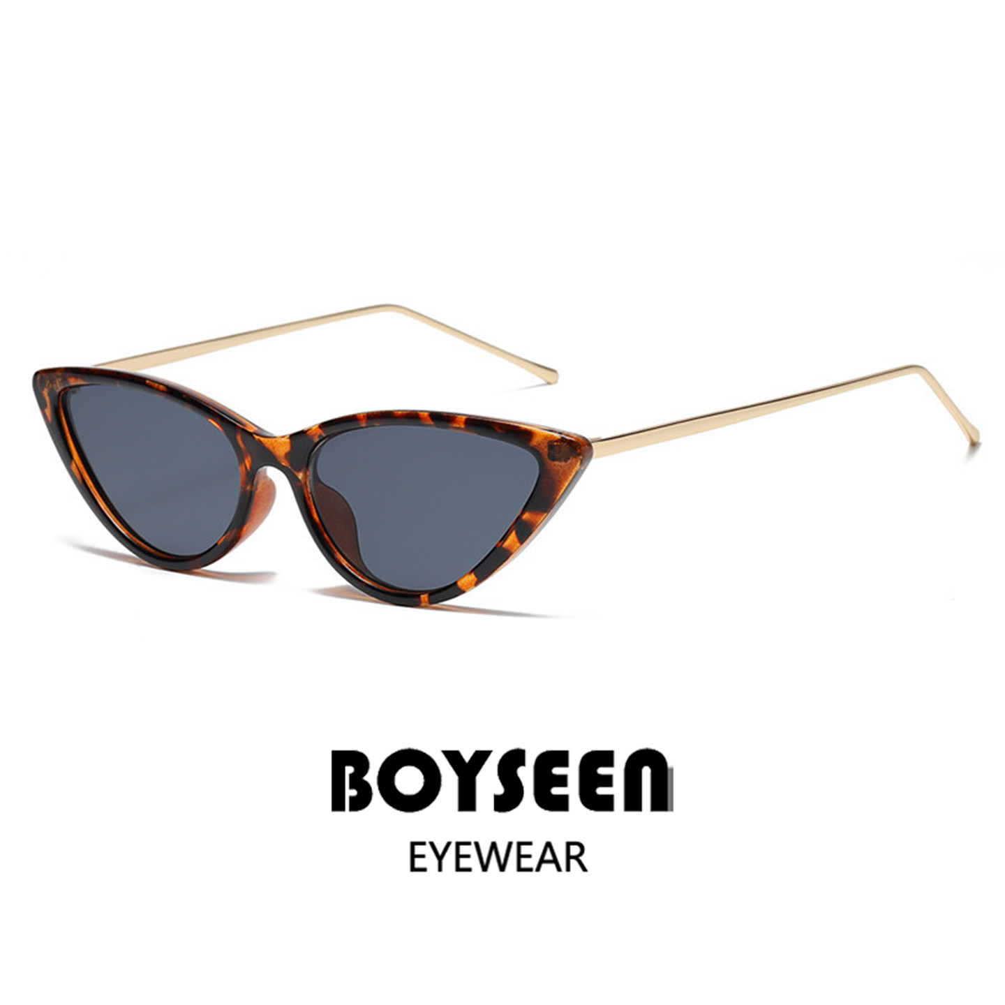 欧美金属摩登猫眼太阳镜女修饰脸型显瘦墨镜可配度数走秀街拍眼镜