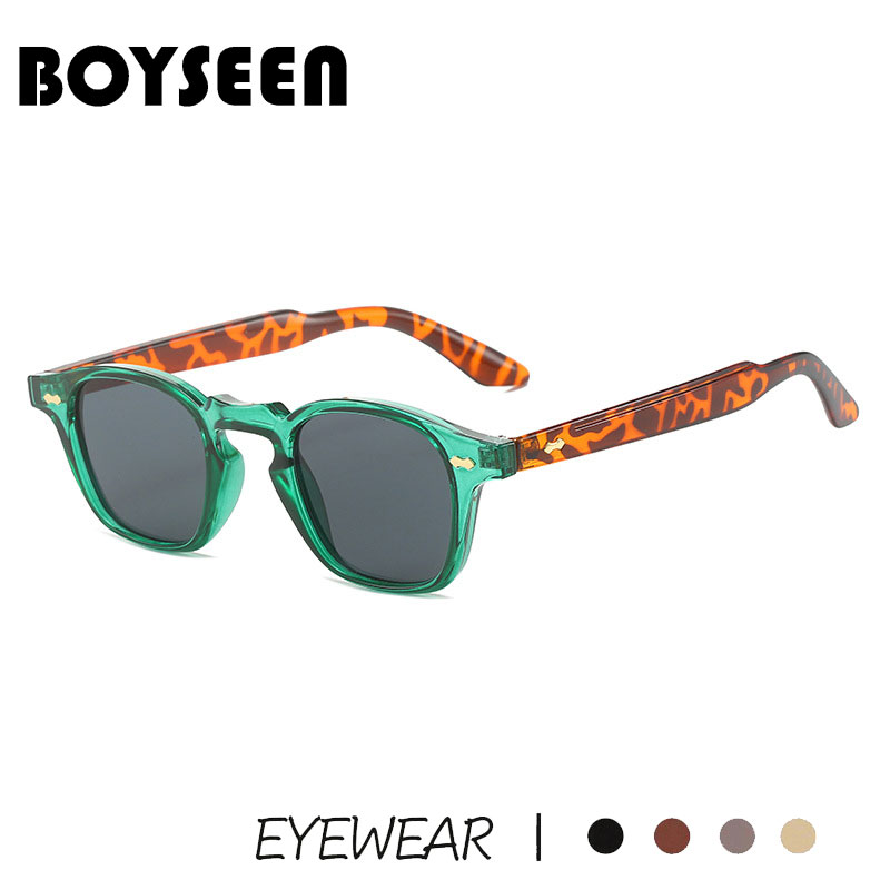 BOYSEEN2025美式朋克嘻哈墨镜男小框韩版豹纹太阳镜防晒可配度数