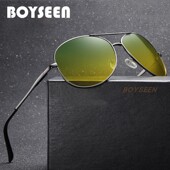 2025男士 夜视变色偏光太阳镜日夜两用开车驾驶蛤蟆镜黄变灰可配镜