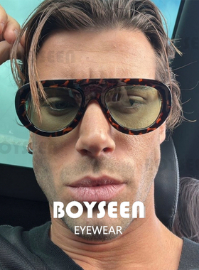 男复古撞色呆萌墨镜凹造型眼镜