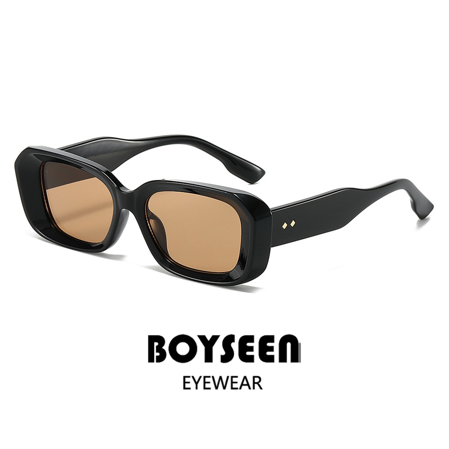 韩国潮牌粗框茶色墨镜男女可配度数复古时尚方形太阳镜防晒穿搭