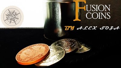 2023魔术教学中文5套手法硬币流程Fusion Coins by Alex Soza实战