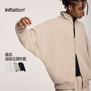 【长期主义】美式运动立领外套2025年秋冬潮牌高街双头拉链开衫男