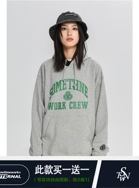 STN 国潮原创美式复古套头情侣连帽卫衣男女宽松2022春夏新款