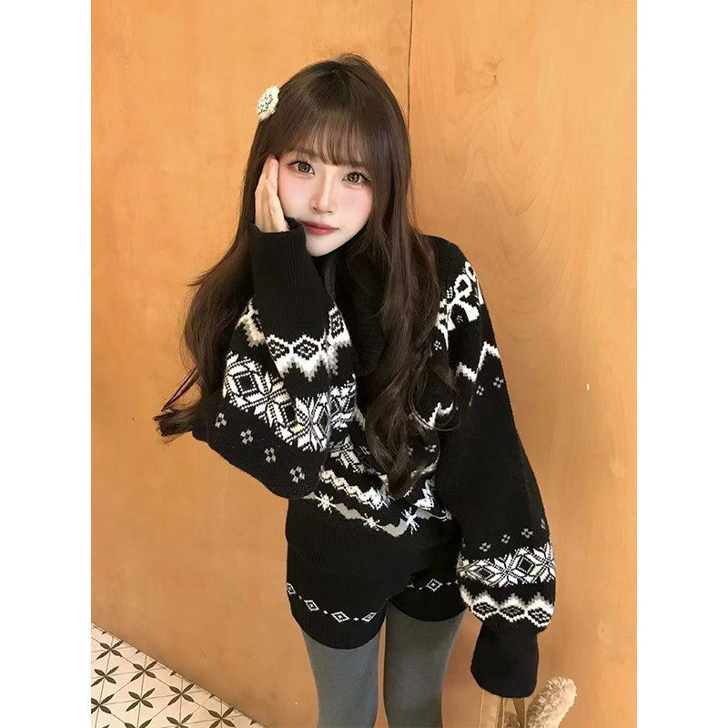 时尚感穿搭套装女巨好看费尔岛百搭黑色高领毛衣针织短裤子一整套,女装/女士精品,时尚套装,淘宝优惠券,粉丝福利购,淘宝优惠卷