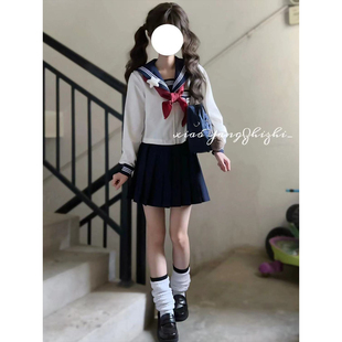 白三本水手服jk百褶裙套装 制服原创日系不良少女短裙学院风学生装