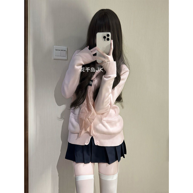 制服女秋冬制服套装叠穿开衫长袖学院日系校供感校服开衫外套