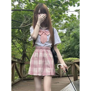整套装 日系学院风短袖 款 白色衬衫 宽松百搭糖果短裙原创JK制服夏季