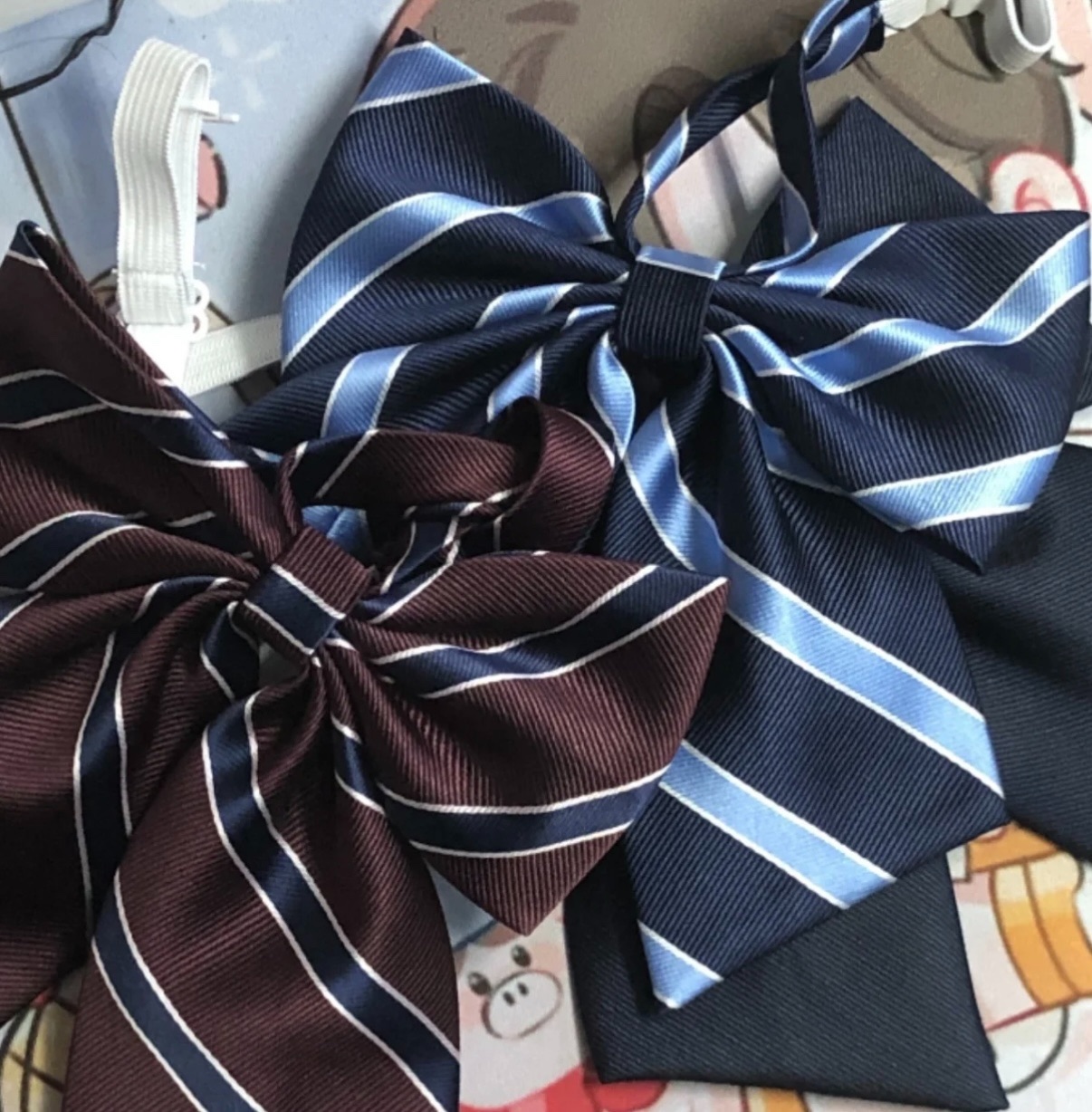 dk/jk条纹领带手打酒红制服领结
