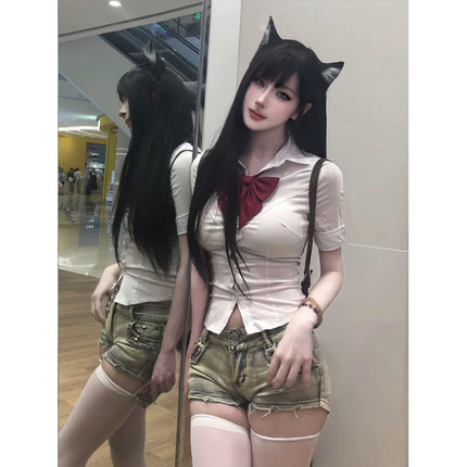学院风小众基础款穿搭收腰白色衬衫女百搭校供感长袖衬衣制服原创
