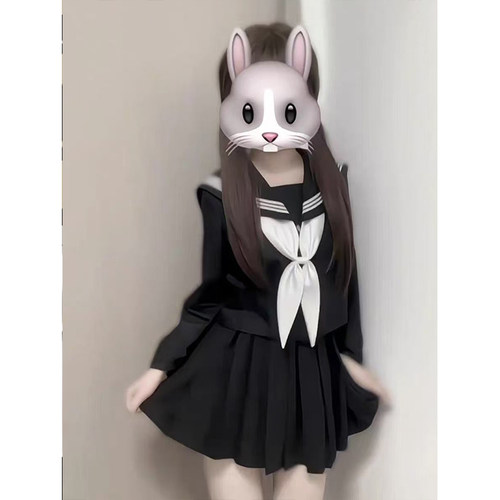 学院风穿搭黑水手服长短袖衬衫原创百搭黑色JK裙JK制服一整套装