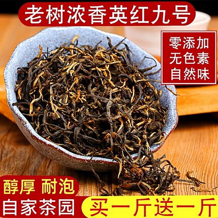 正宗高山老树英德红茶英红九号红茶浓香型买一斤送一斤耐泡新茶