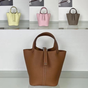 纯手工缝制法国原厂TC皮菜篮子女包高级感真皮单肩手提包水桶包女