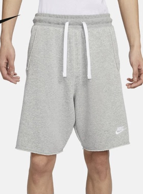 Nike耐克短裤男夏新款休闲宽松灰色针织运动五分裤DX0767-063