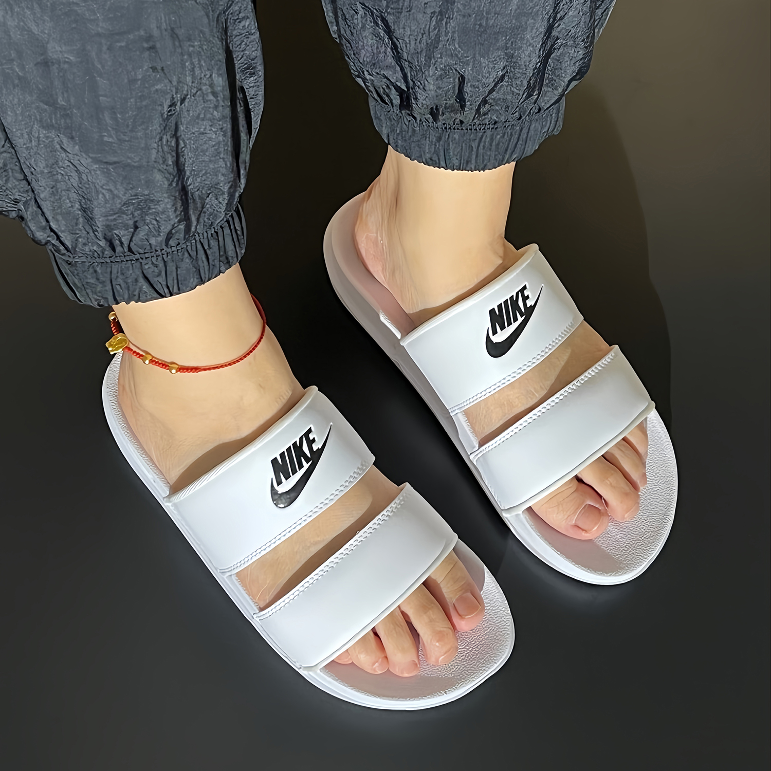 Nike耐克经典黑白拖鞋男女运动休闲Aj拖鞋忍者拖鞋CD5472