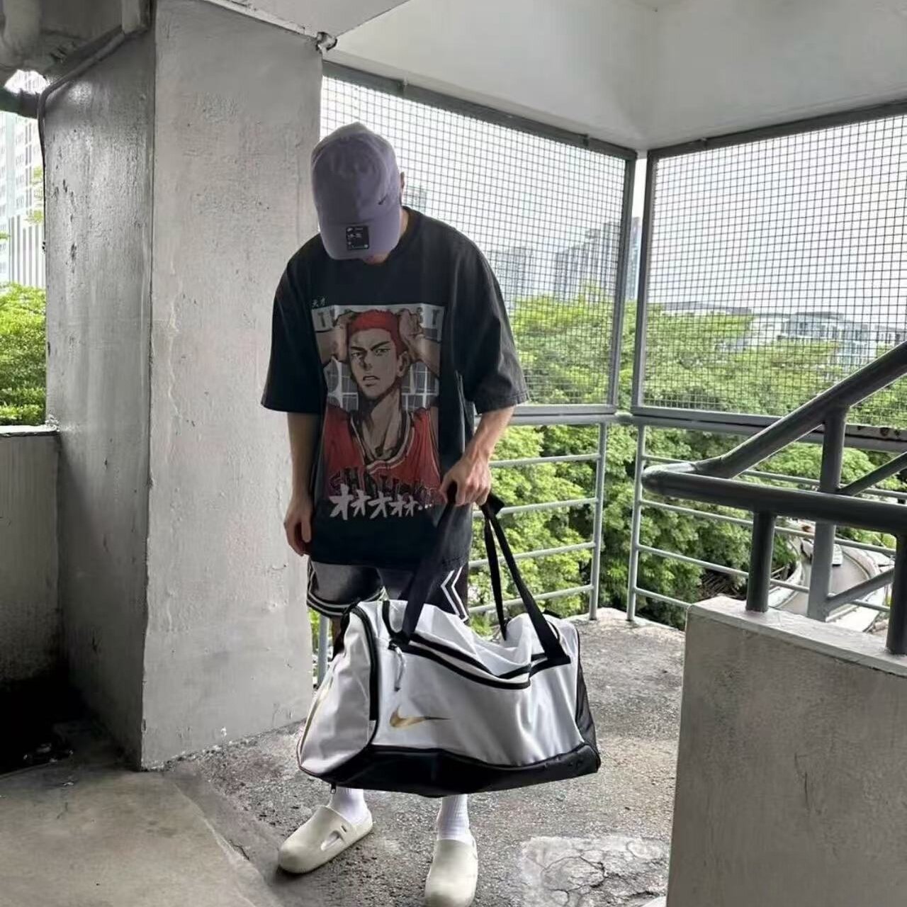 Nike运动手提行李包训练健身单件旅行包收纳出行斜挎包DX9789-100
