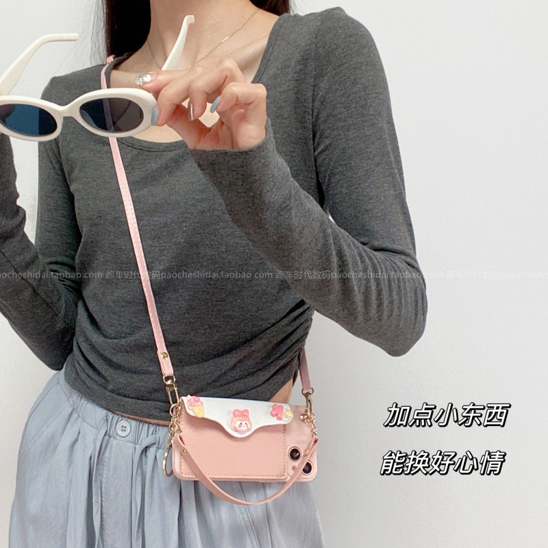 ins立体女孩公仔零钱包适用vivox100/x100s手机壳s18/s18e斜挎手提挂绳y100/y78/y52s全包iQOONeo9Pro软壳y77