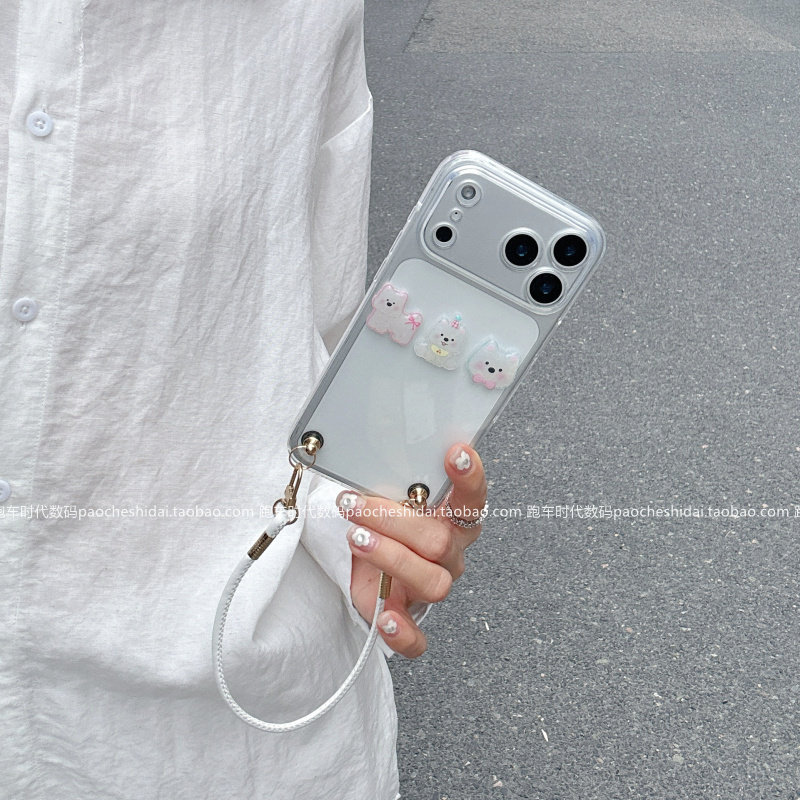 三只可爱小公仔仔透明硅胶软壳适用iPhone17Promax苹果15手机壳16Pro可斜挎17Pro背带14/13/12女款全包防摔11
