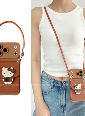 韩系ins凯蒂猫立体公仔零钱卡包适用小米17Pro手机壳红米k90k80k70新款note15女款turbo5max本命年过年civi3