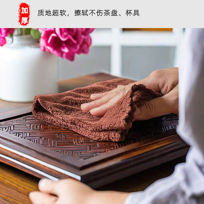茶巾布吸水高档加厚大小号功夫茶具茶桌茶台专用吸水毛巾抹布茶巾图片