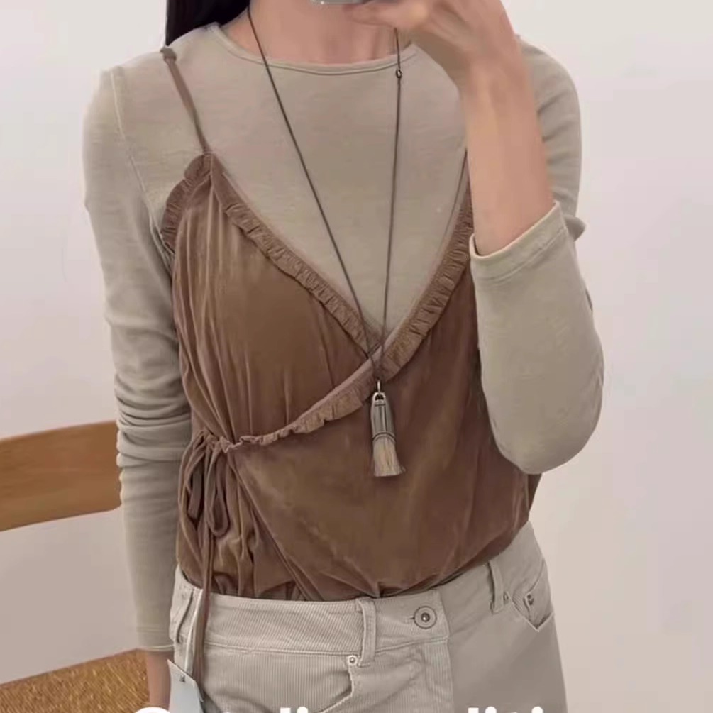 韩国东大门女装2025冬装新款简约修身纯色打底长袖T恤